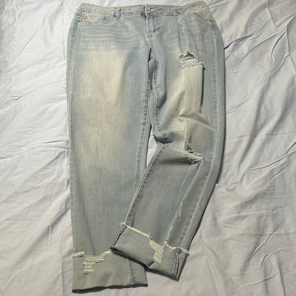 d. jeans Light Blue Distressed Skinny Jeans